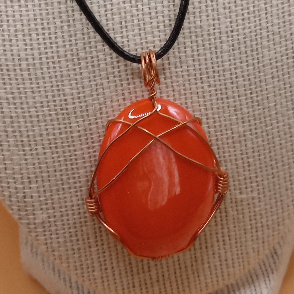 Orange Cabachon Necklace